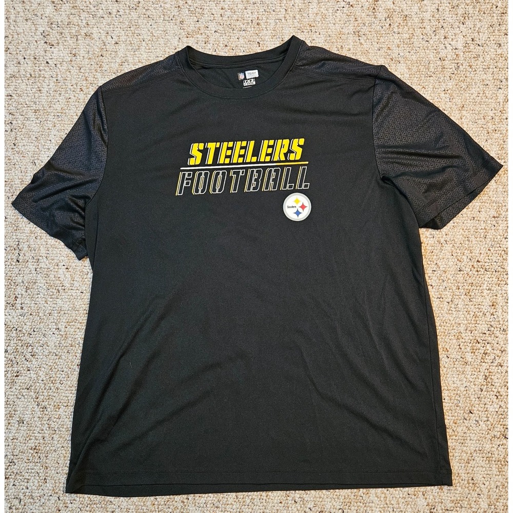 Team Apparel NFL Pittsburgh Steelers Football TShirt TX3 COOL‎ Black 2XL